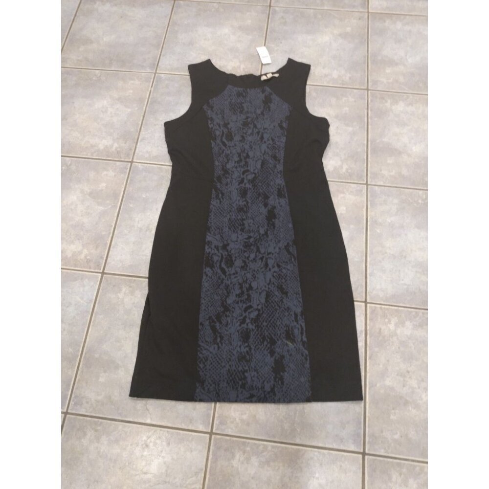 NWT Women's Banana Republic Formal Dress Sleeveless Black Multicolor Size 14